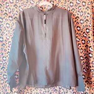 H&M Black, sheer, long sleeved shirt.